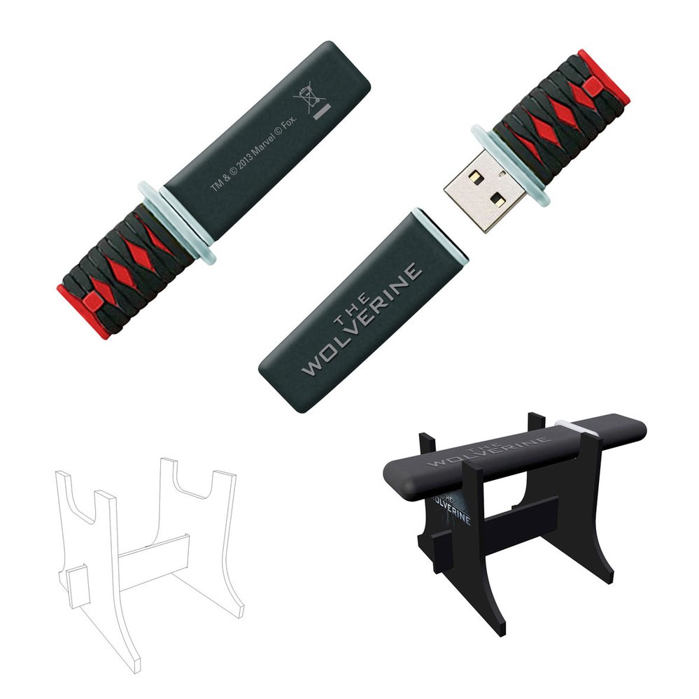 5x USB ve stylu samurajského meče