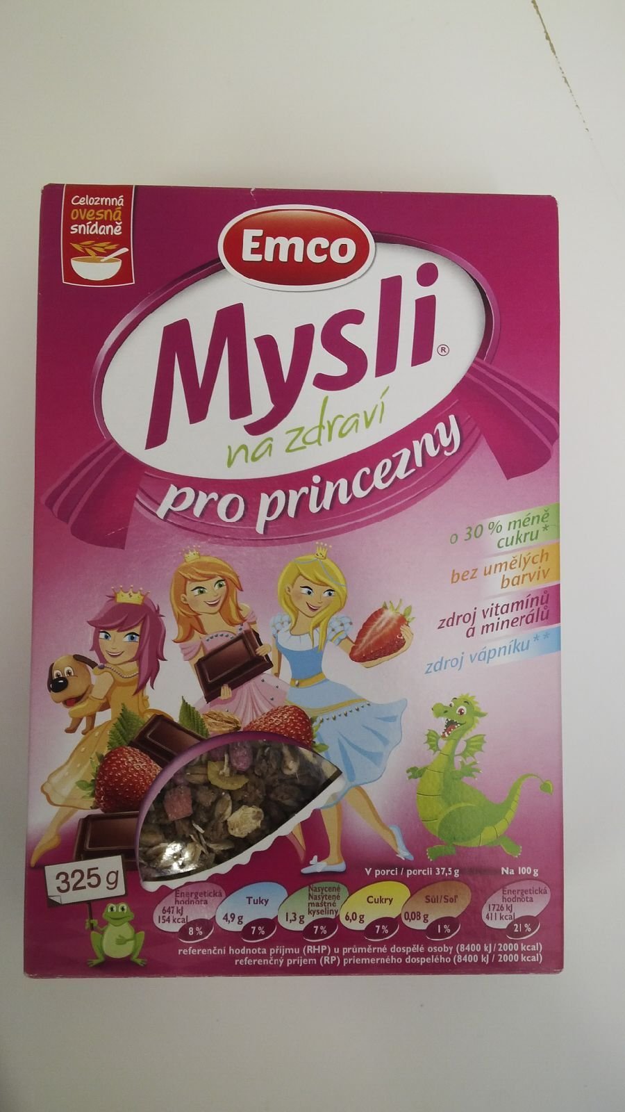 Emco Müsli pro princezy: 1,5 kostky cukru na porci