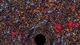 Umělecká ilustrace černé díry.