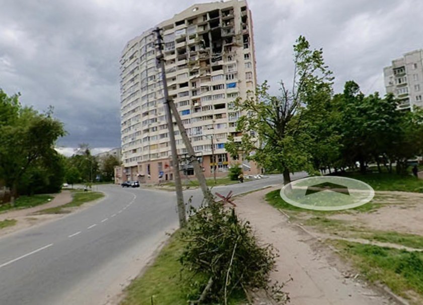 Zničené město Černihiv.