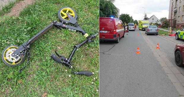 Auto srazilo dítě na koloběžce v Černožicích: Chlapce (10) transportoval vrtulník!