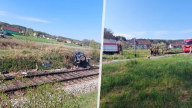 Nákladní vlak srazil na přejezdu na Českobudějovicku auto: Řidič osobáku nepřežil