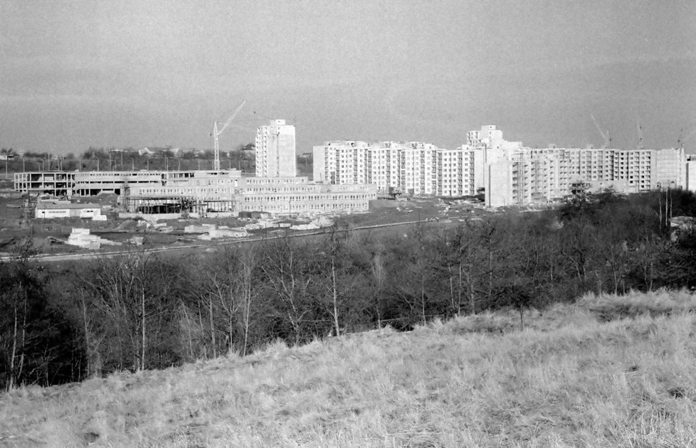 Jako houby po dešti začaly v 80. letech vyrůstat paneláky na nynějším sídlišti Černý Most. Jeho začátky vyfotografoval Milan Kaška v roce 1980.