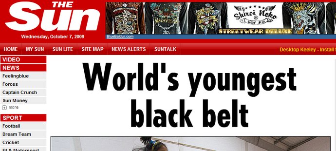 Nejmladší karatistka s černým páskem na světě