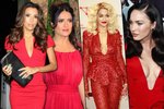 Krásky v rudé: Eva Longoria, Salma Hayek, Rita Ora a Megan Fox.