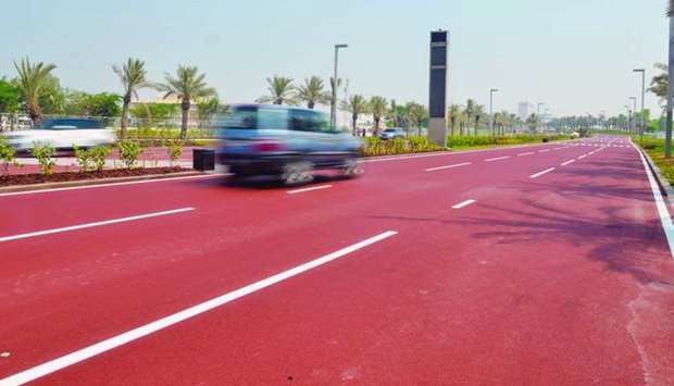 Červená silnice v Dauhá