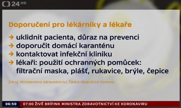 Česko čelí koronaviru: Tohle jsou rady pro lékaře (3.3.2020)