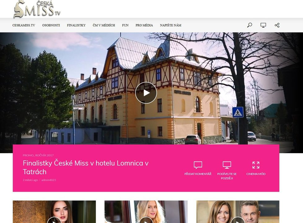 Česká Miss si zařídila webovky pod doménou .tv, pod kterou se může registrovat kdokoliv.
