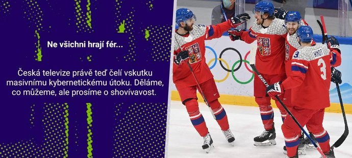 Internetový přenos ČT skončil fiaskem, olympijský duel mezi Českem a Švýcarskem fanoušci viděli jen prvních deset minut