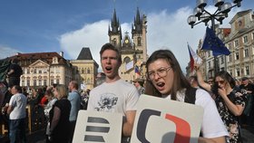 Protesty Milionu chvilek na podporu ČT a Českého rozhlasu (5.5.2026)