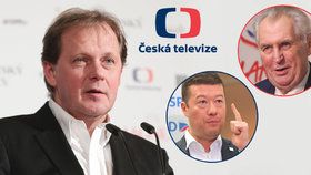 Miloš Zeman či Tomio Okamura opakovaně vyzývají ke zrušení koncesionářských poplatků pro ČT, kterou vede generální ředitel Petr Dvořák.