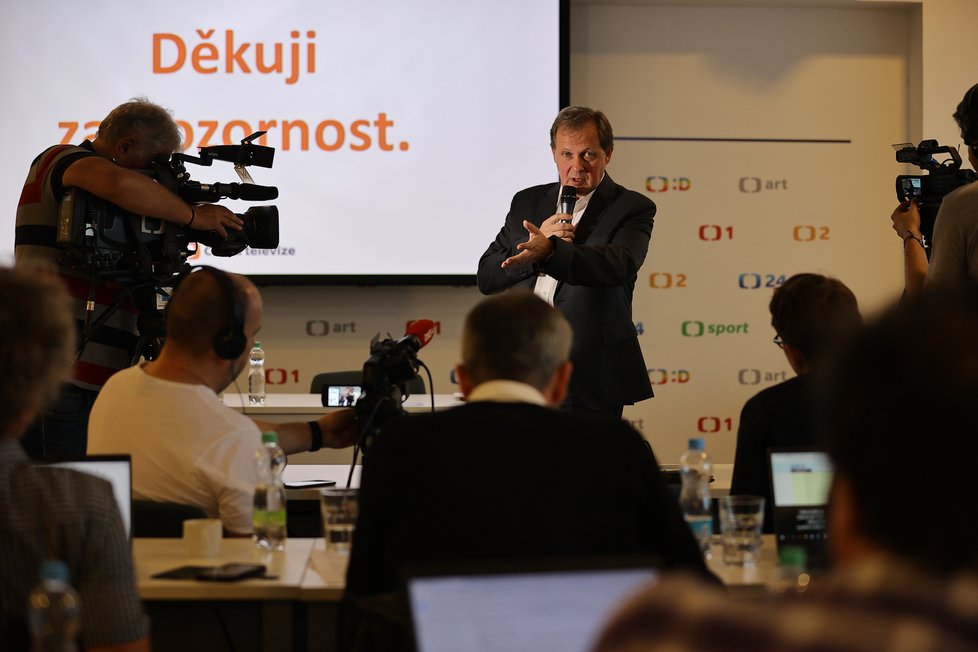 Generální ředitel ČT Petr Dvořák na tiskovce (31.5.2022)