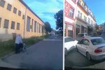 Zběsilá honička s policií v České Třebové skončila nehodou: Kolemjdoucí museli před BMW uskakovat.