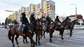 Do akce byli nasazení i policisté na koních.