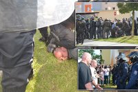 Bitva o sídliště Máj v Budějovicích: Policie sebrala 60 demonstrantů, včetně žen!