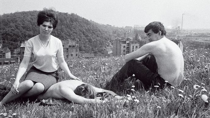 Odpočinek v Nuslích, 1968, vpravo Walter Brzeziński