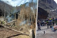 V Českém Švýcarsku znovu hořelo: Požár zavinil opilý Němec (25) petardou! Cesta k Pravčické bráně je již průchozí