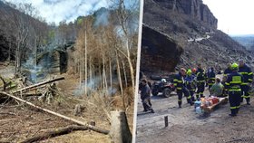 V Českém Švýcarsku znovu hořelo: Požár zavinil opilý Němec (25) petardou! Cesta k Pravčické bráně je již průchozí