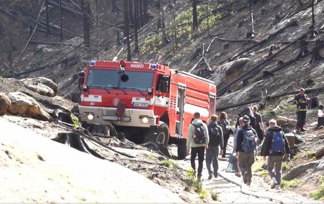 Požár zaměstnal devět hasičských jednotek a vrtulník