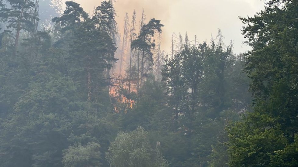 Rozsáhlý požár NP České Švýcarsko