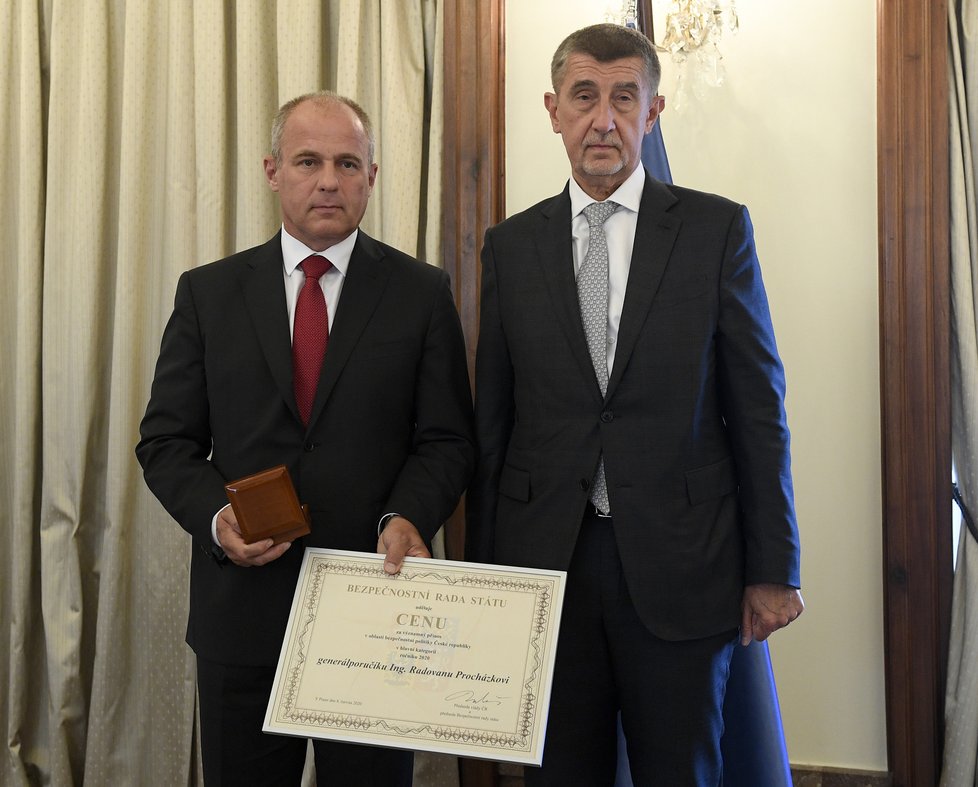 Premiér Andrej Babiš předal 22. července 2020 v Praze ceny Bezpečnostní rady státu za významný přínos v oblasti bezpečnostní politiky ČR pro rok 2020.