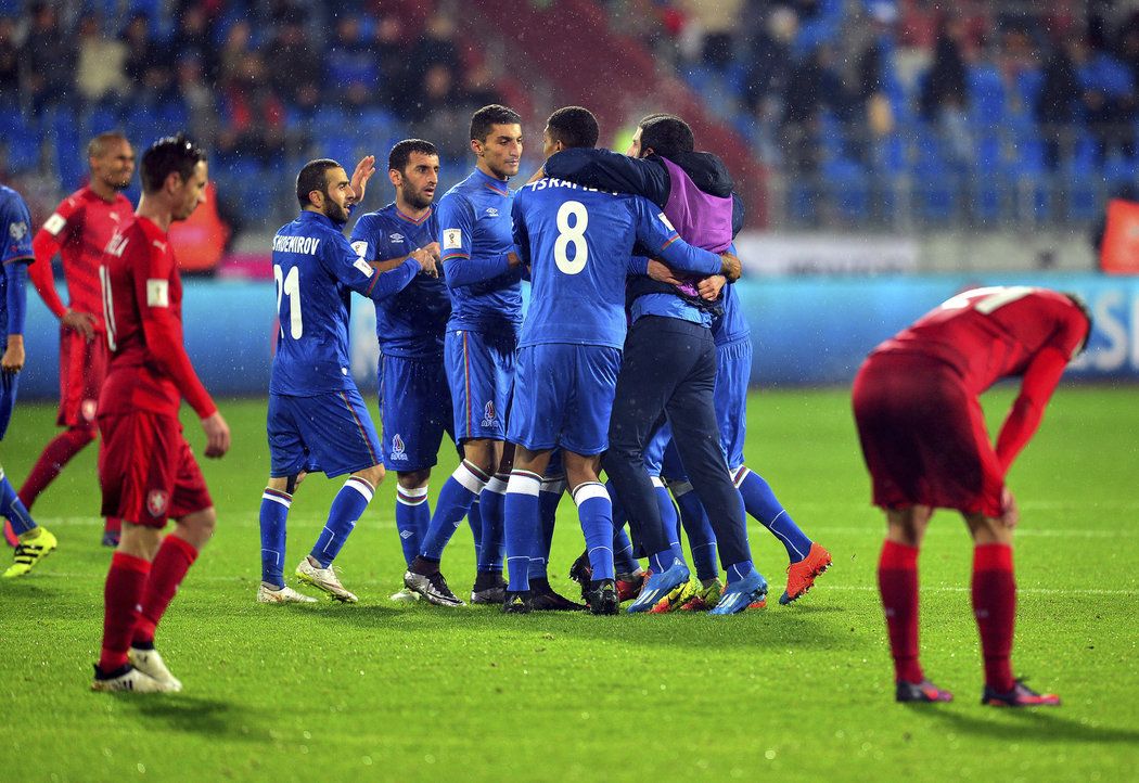 Fotbalisté Ázerbájdžánu slaví bod na české půdě