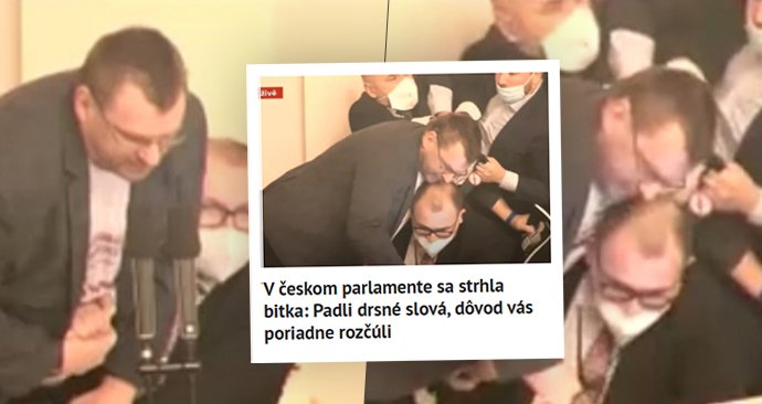 Potyčka v českém parlamentu zaujala média v okolních zemích.