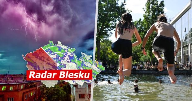 Česko zasáhnou silné bouřky i tropická vedra: Teplota stoupne na 36 °C! Sledujte radar Blesku