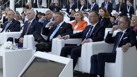 Český premiér Petr Fiala na klimatické konferenci v Dubaji.