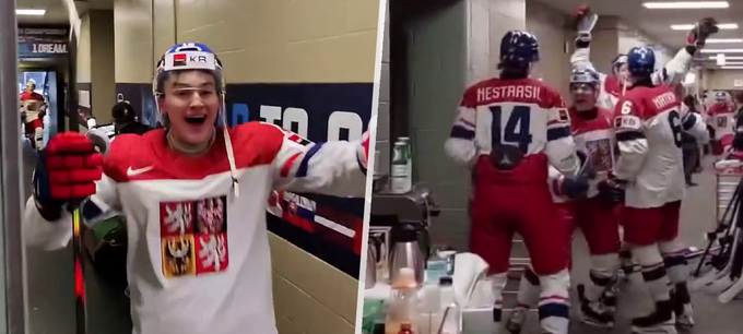 Junioři šíleli po postupu do finále: Blázinec v kabině! Junioři šíleli po postupu do finále: Blázinec v kabině!