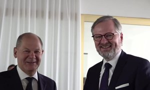 Premiér Fiala na návštěvě Berlína: Vítal ho kancléř Olaf Scholz