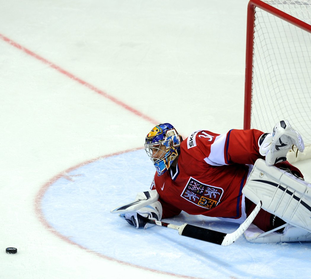 Ondřej Pavelec předvedl fantastické zákroky a byl vyhlášen nejlepším hráčem českého týmu.