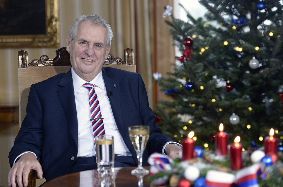 Prezident Miloš Zeman během Vánočního poselství