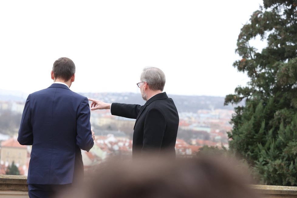 Český premiér Petr Fiala se svým polským protějškem Mateuszem Morawieckým