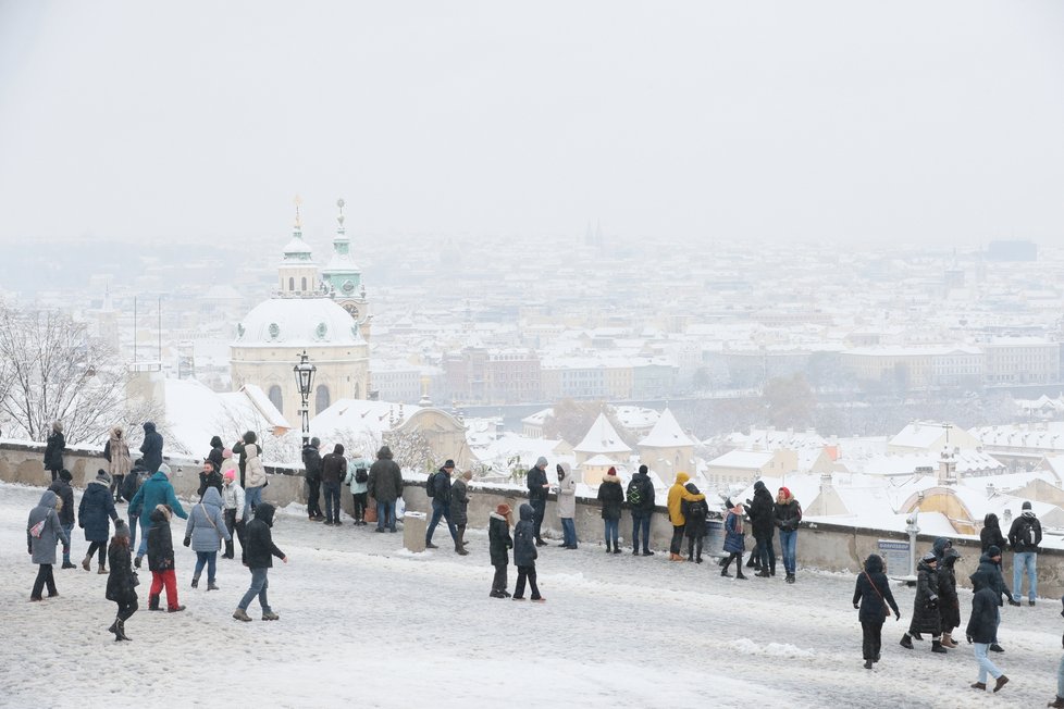 Sníh v Praze, (2.12.2023).