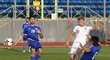 Záložník české reprezentace Antonín Barák střílí jeden ze dvou gólů proti San Marinu