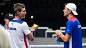 Trénink českých tenistl v O2 areně před utkáním Davis Cupu s USA