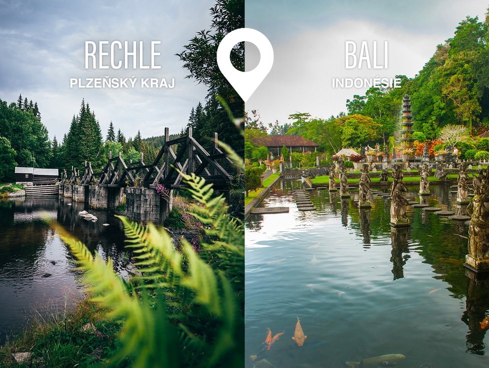Hradlový most v Rechli a Bali