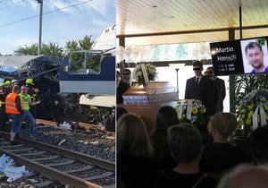 Poslední rozloučení se strojvedoucím Martinem H., který zemřel při srážce vlaků u Českého brodu.