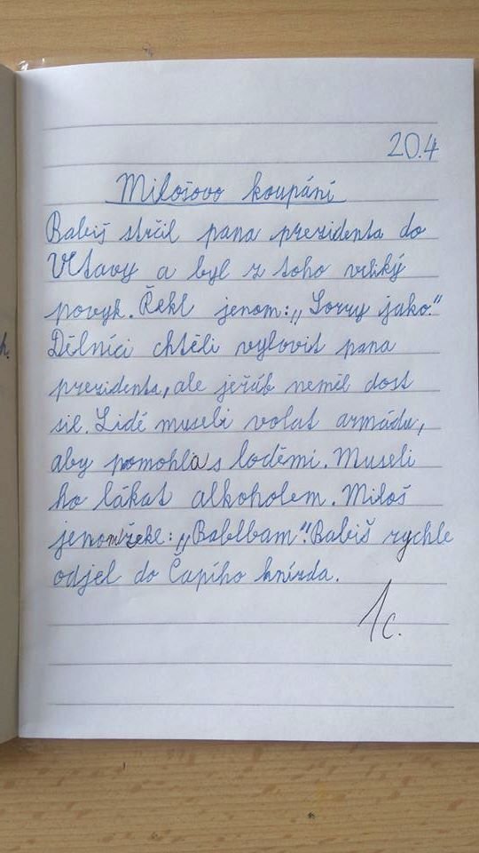 Žák 5. třídy vymyslel diktát na téma Babiš a Zeman. Učitelka prozradila, že mu pomáhal kamarád...