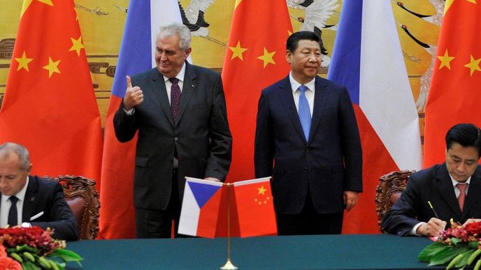 český prezident Miloš Zeman a čínská hlava státu Si Ťin-pching