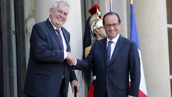 Český prezident Miloš Zeman a francouzský prezident Francois Hollande Český prezident Miloš Zeman a francouzský prezident Francois Hollande