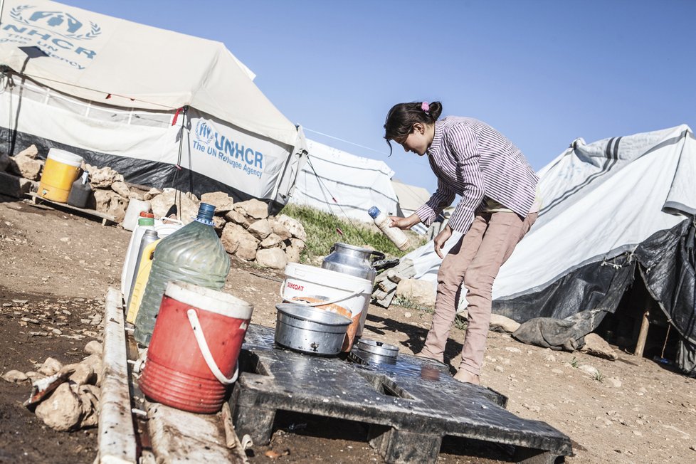 Fotky Češek z uprchlických táborů