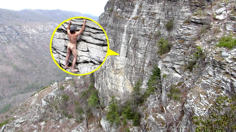 Horolezec Austin Howell z Atlanty nepotřebuje ani lano ani oblečení.