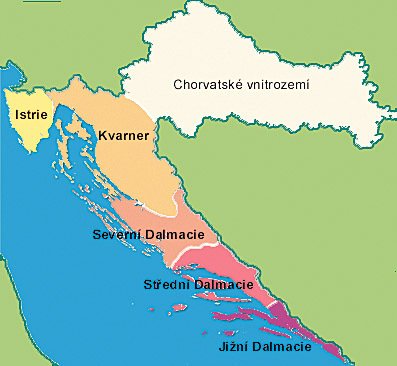 Mapa Chrovatska