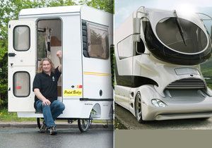 Nejzajímavější karavany z celého světa: Některý vyrobíte na koleni, jiné stojí jako vila!