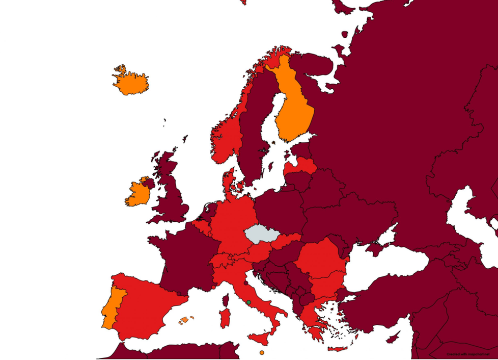 Aktuální cestovatelská mapa