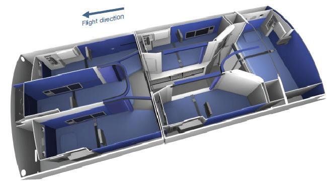 Zázemí pro palubní personál v Airbusu  A350