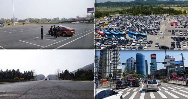 Jako nebe a dudy! Fotograf zachytil rozdíly mezi Severní a Jižní Koreou