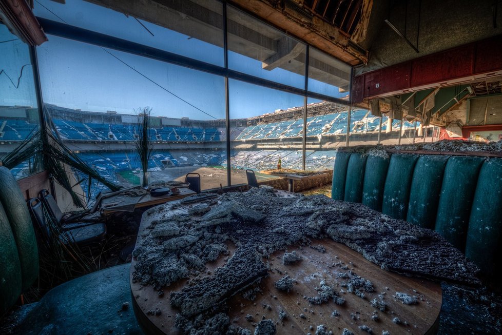 Opuštěný stadion v Detroitu